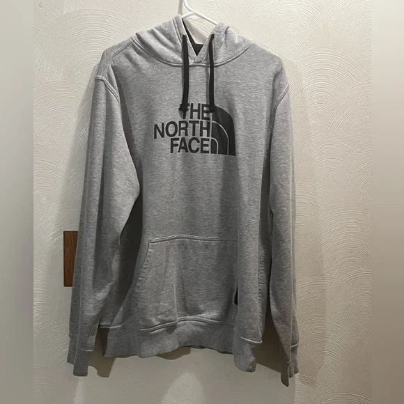 North Face Men’s Gray Hoodie with Black Logo. Men’s Large - Picture 1 of 8